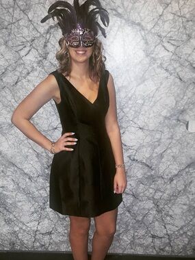 Kate Spade Silk Black Sleeveless V-neck Dress